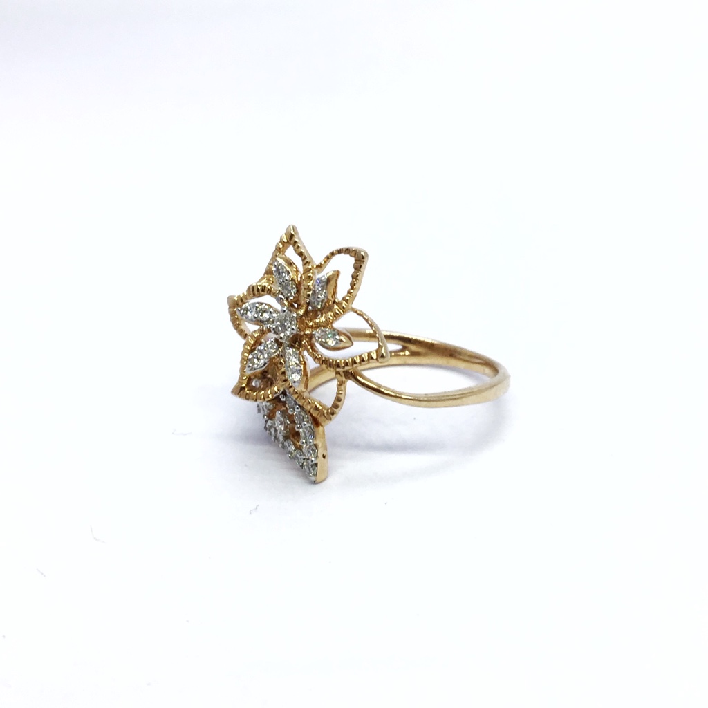 REAL DIAMOND FANCY FLOWER RING - Image 3
