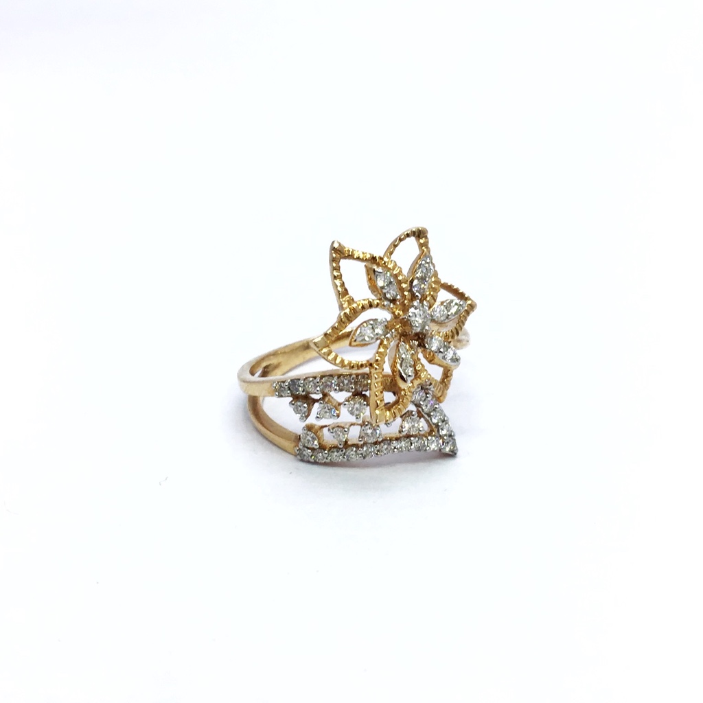REAL DIAMOND FANCY FLOWER RING - Image 2