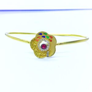 FANCY FLOWER GOLD KADA BRACELET
