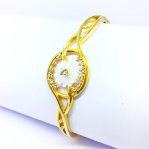 DESIGNED FLOWER FANCY GOLD KADA BRACELET
