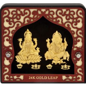 GANESHJI AND LAXMIJI 999 GOLD FRAME