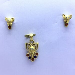 FANCY BAT GOLD PENDANT SET