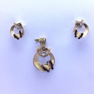 FANCY ROSE GOLD BUTTERFLY PENDANT SET