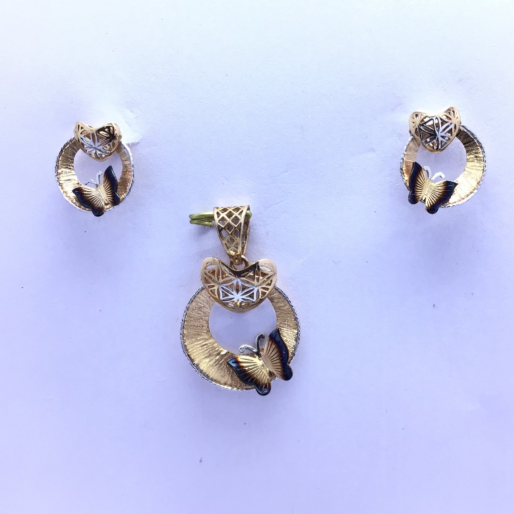 FANCY ROSE GOLD BUTTERFLY PENDANT SET