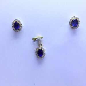 FANCY STONE GOLD PENDANT SET