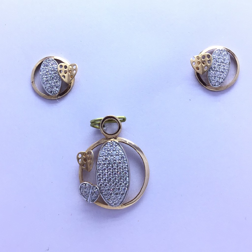 DESIGNING ROSE GOLD FANCY PENDANT SET