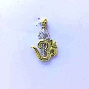 OM WITH TRISHUL FANCY GOLD PENDANT