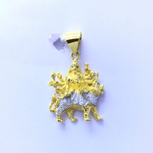 designed gold ambe mataji pendant
