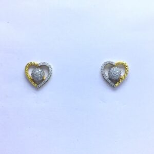 designing fancy heart gold earrings