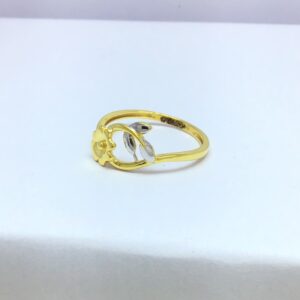 Designing fancy flower ladies gold ring