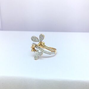 Designing rose gold flower ladies ring