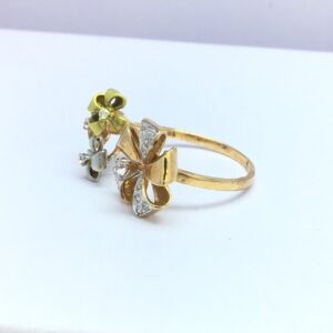 rose gold fancy flower ladies ring
