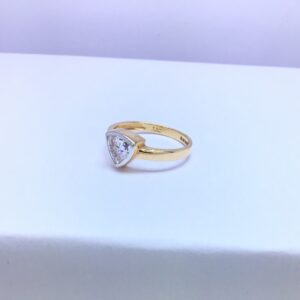 triangle solitaire rose gold ladies ring