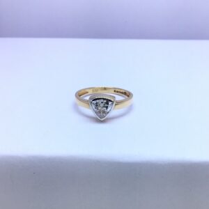 triangle solitaire rose gold ladies ring