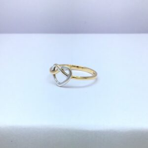 fancy heart rose gold ladies ring