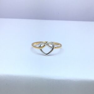 fancy heart rose gold ladies ring