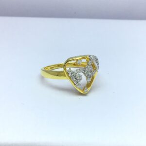 triangle fancy gold ladies ring