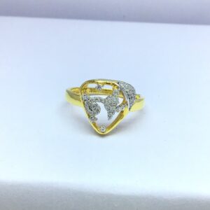 triangle fancy gold ladies ring