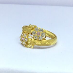 fancy flower ladies gold ring