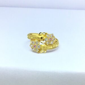 fancy flower ladies gold ring