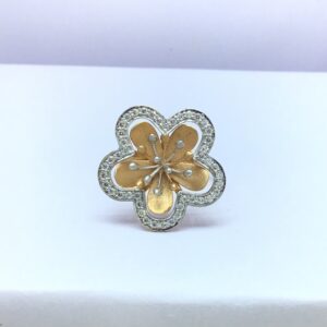 fancy rose gold flower ladies ring