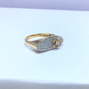 fancy rose gold flower ladies ring