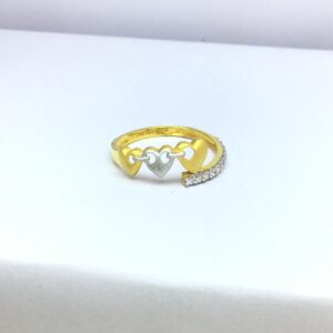 heart designed ladies fancy gold ring