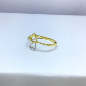 double heart ladies fancy gold ring
