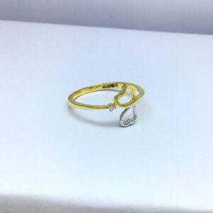 double heart ladies fancy gold ring
