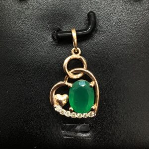 Real diamond fancy heart Stone pendant set