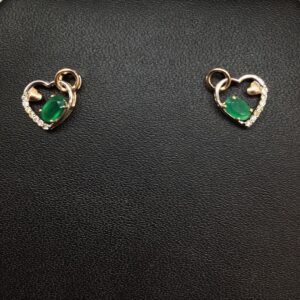 Real diamond fancy heart Stone pendant set