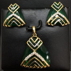 Real diamond fancy Stone pendant set
