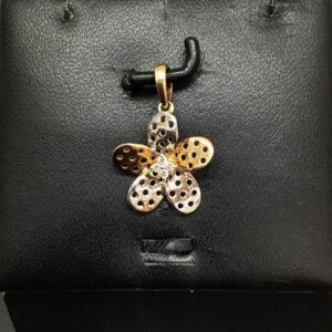 Real diamond fancy Flower pendant set