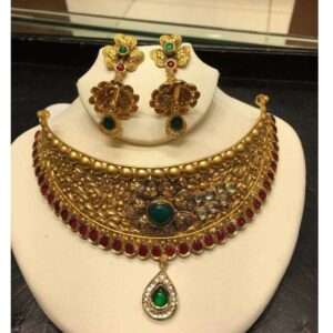 Antique Style Kundan Bridal Necklace Set