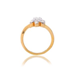 22KT Gold Flower Design Diamond Ring