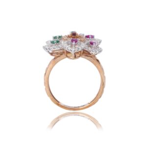 22K Gold Colorful Stone Ring For Women