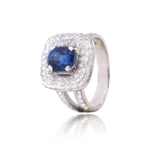 Silver Blue Stone Ring