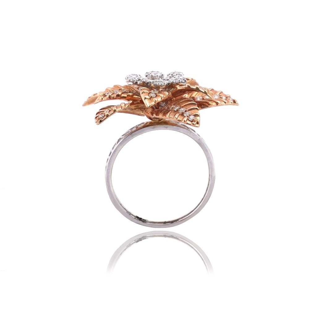 18KT Rose Gold Flower Design ring - Image 3