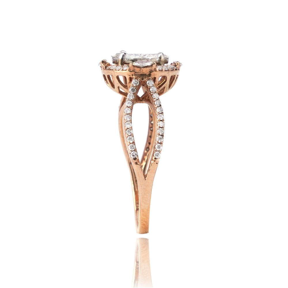 Rose Gold Stylish Diamond Design Ring - Image 3