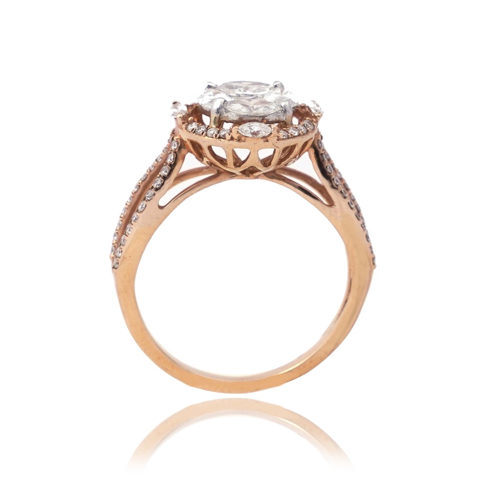Rose Gold Stylish Diamond Design Ring - Image 2