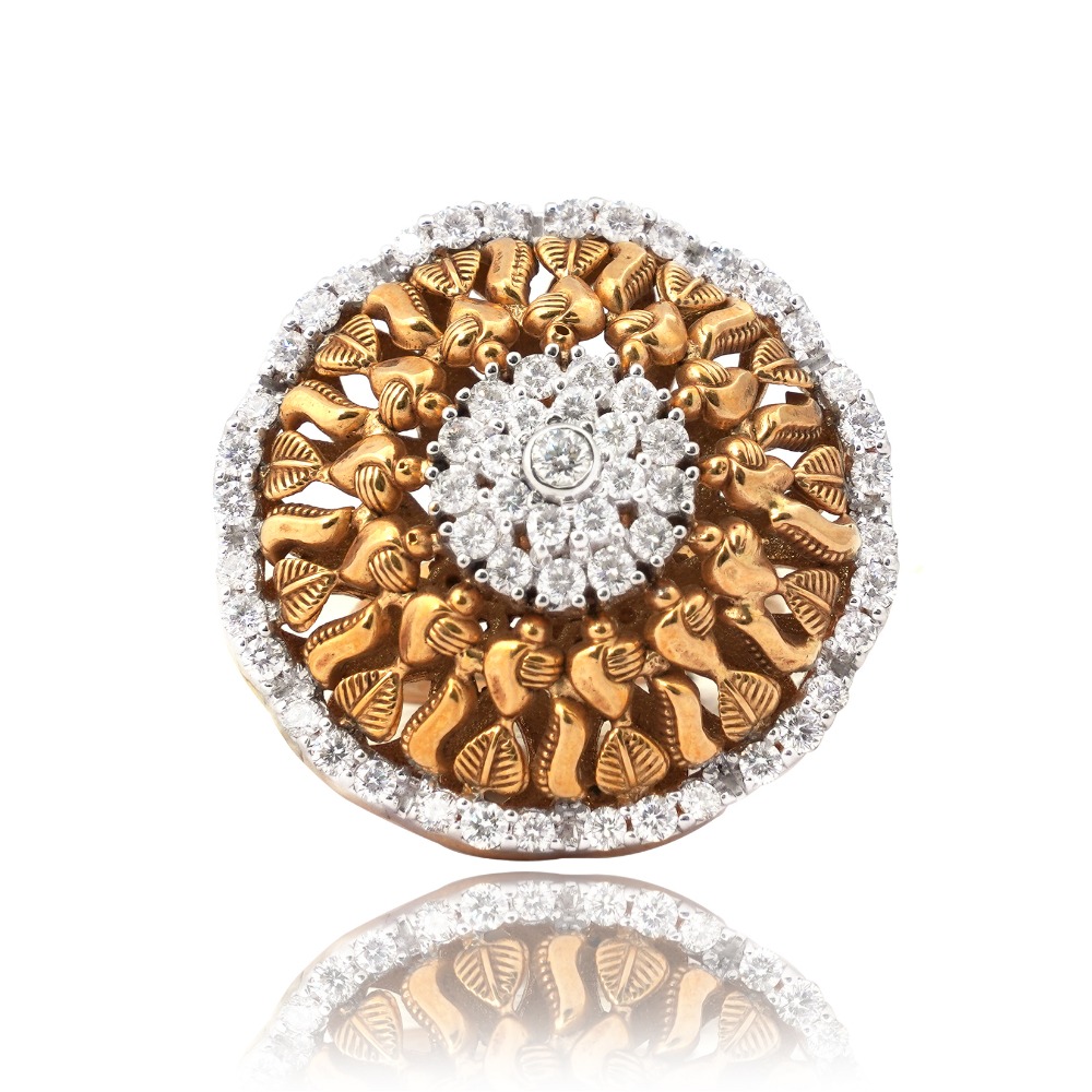 916 Gold Rajputani Hallmark Diamond Ring - Image 4