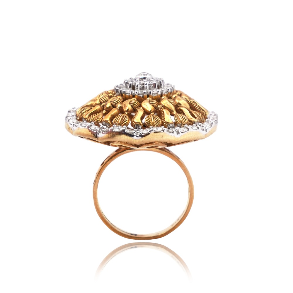 916 Gold Rajputani Hallmark Diamond Ring - Image 2