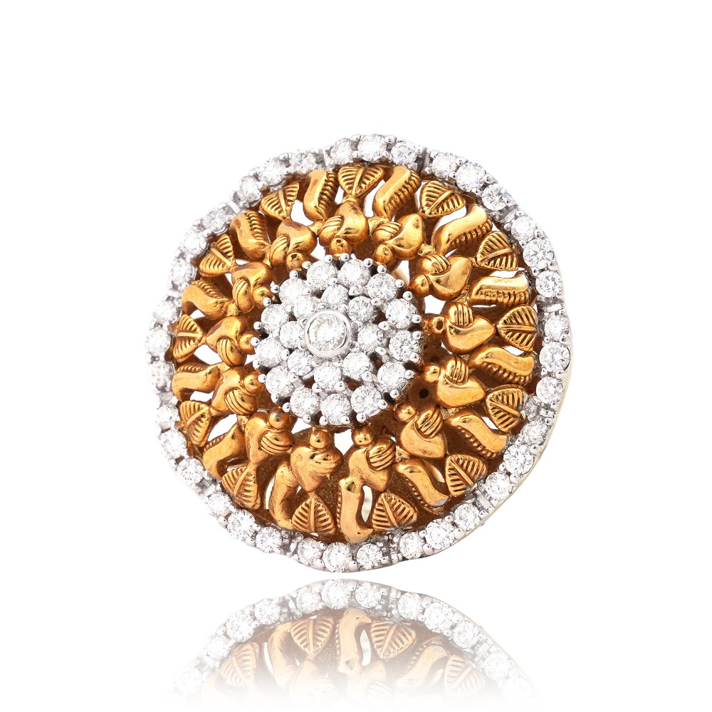 916 Gold Rajputani Hallmark Diamond Ring