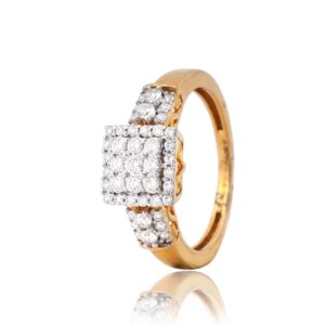 22KT Gold Simple Diamond Design Ring