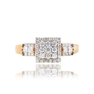 22KT Gold Simple Diamond Design Ring