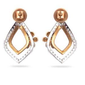 Gold New Stylish Flower Design Diamond Earring