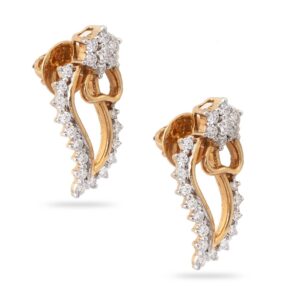 22KT Gold Heart Design Diamond Earring