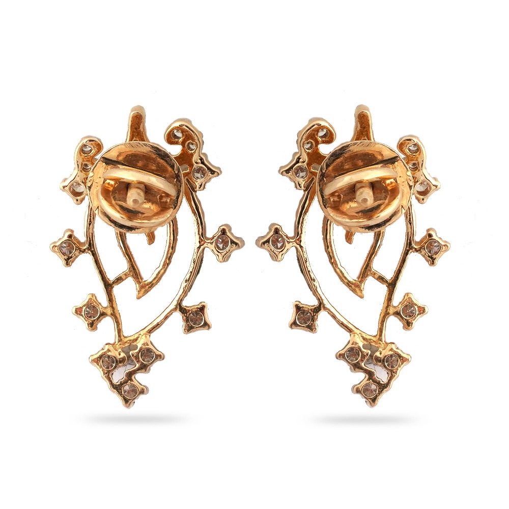 916 Gold Hallmark Classic Design Diamond Earring - Image 4