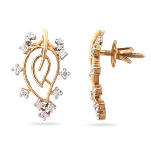 916 Gold Hallmark Classic Design Diamond Earring