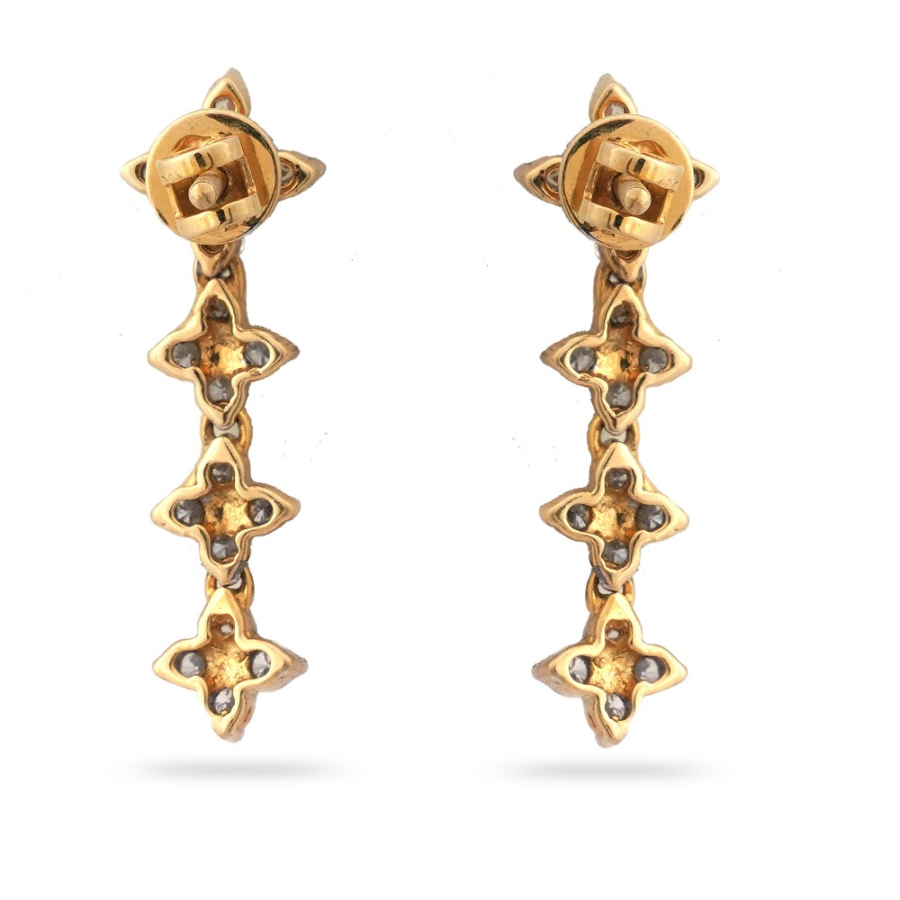 916 Gold Elegant Design Diamond Earring - Image 4